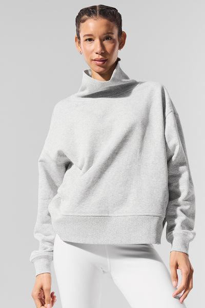 Hazy Mock Neck Pullover - Light Athletic Heather Grey Product Image