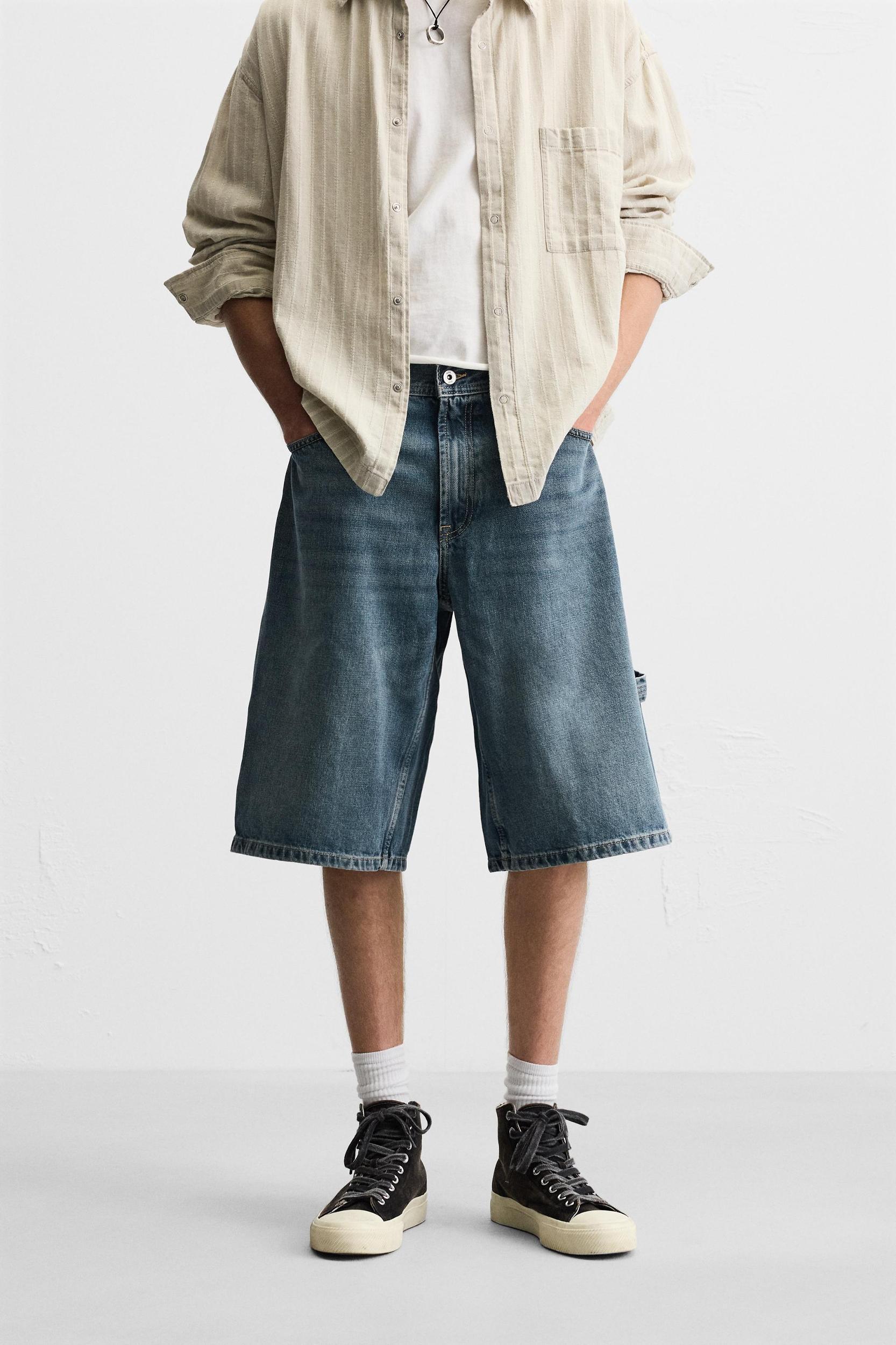 BAGGY FIT CARPENTER DENIM SHORTS Product Image