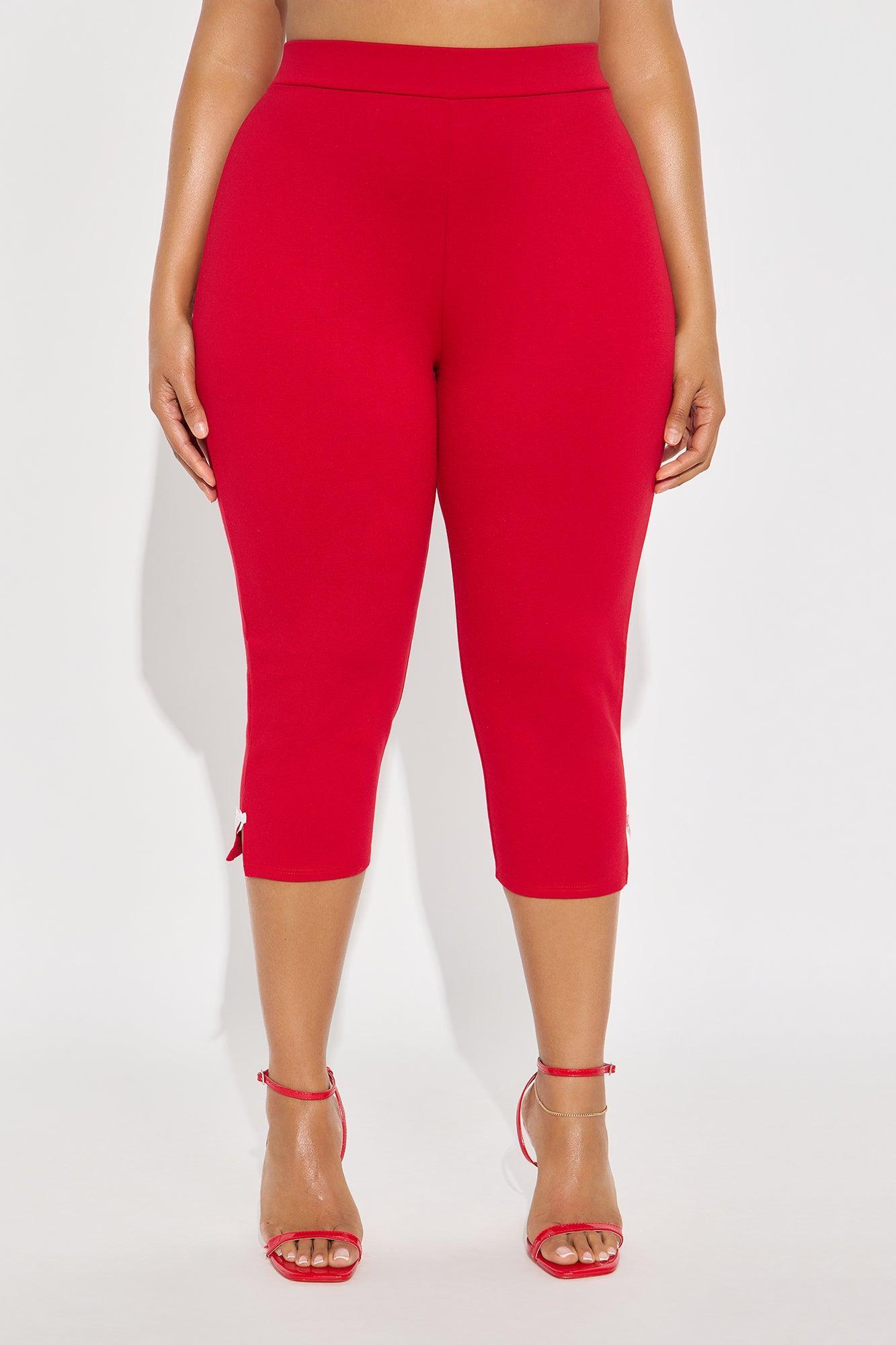 Take A Bow Capri Legging - Red Product Image