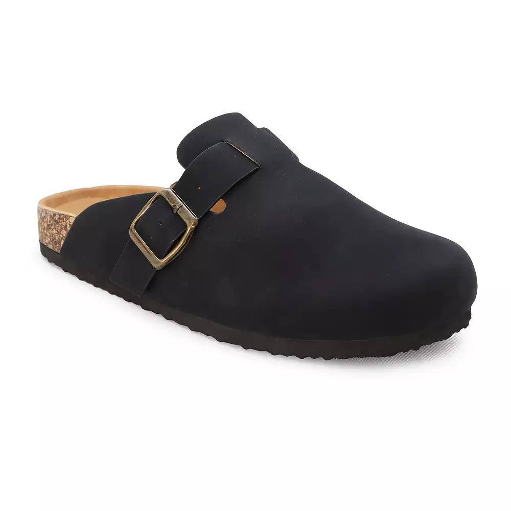 Yoki GILA-102 Women's Faux Suede Slip On Clogs, Size: 6, Black Product Image