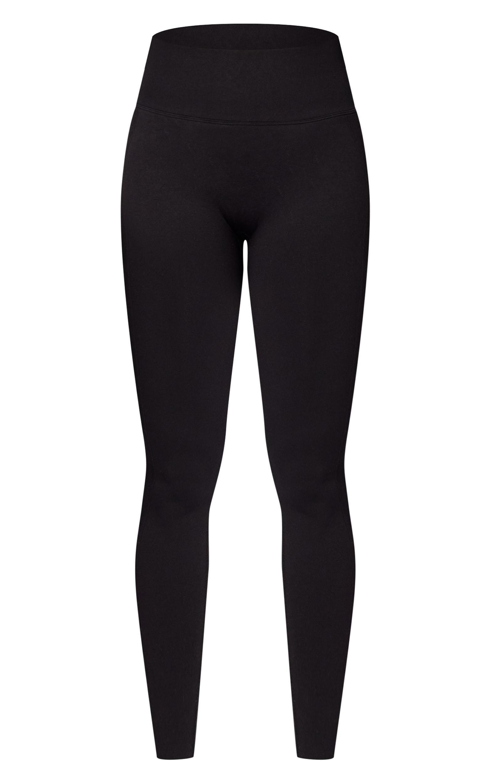 Black Ruched Bum Seamless Leggings Product Image