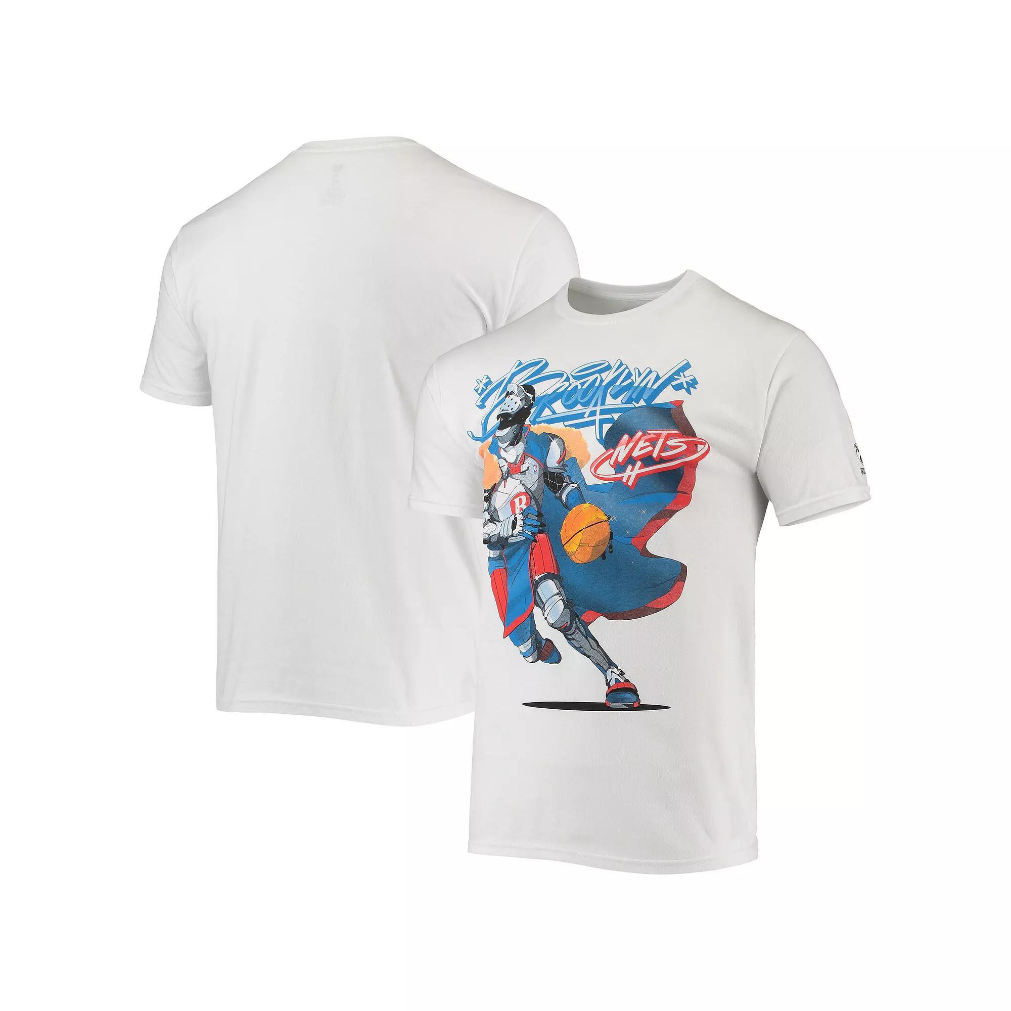 Men's NBA x McFlyy White Brooklyn Nets Identify Artist Series T-Shirt, Size: XL Product Image
