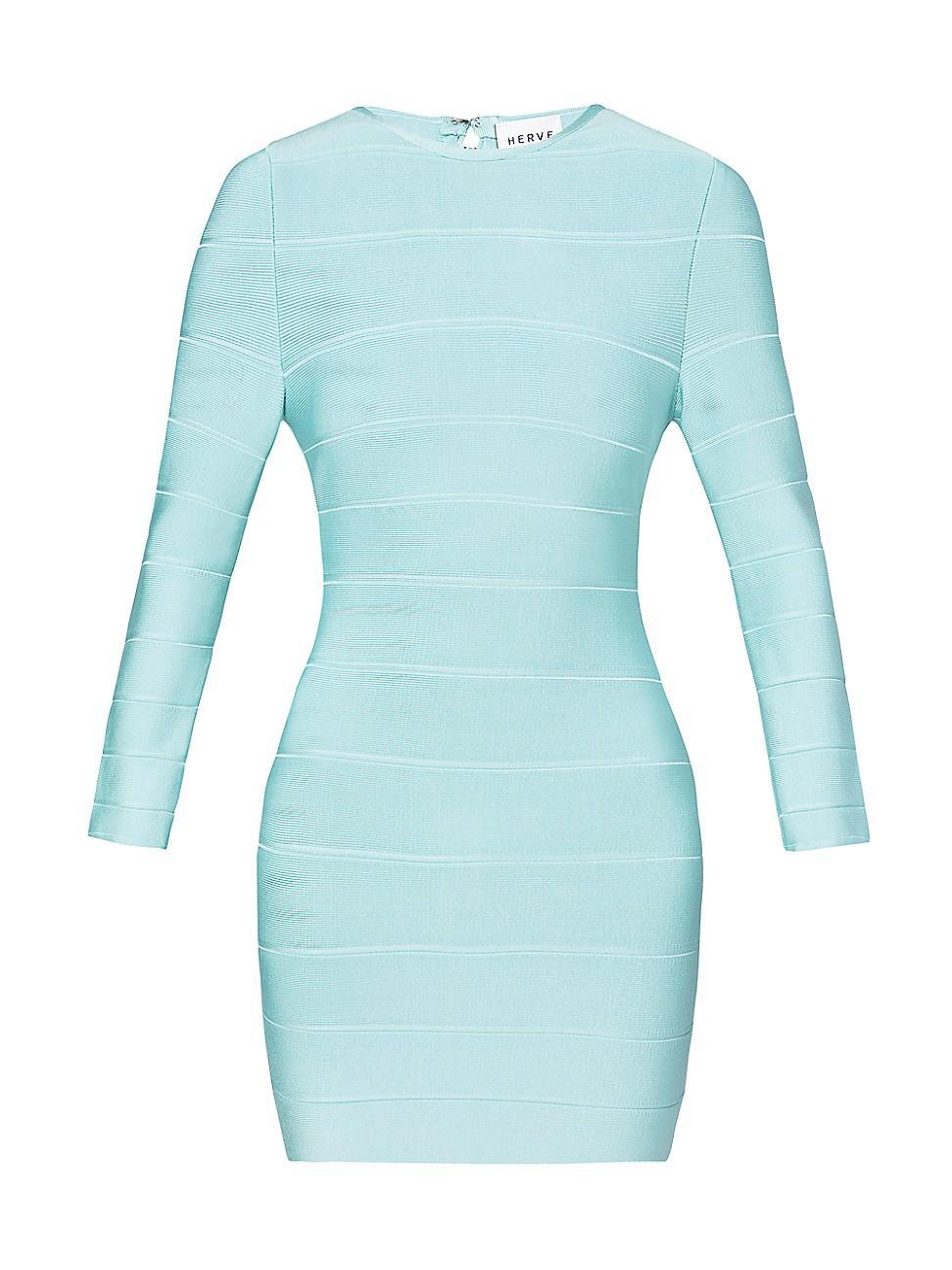 Herve Leger Long-Sleeve Mini Sheath Dress Product Image