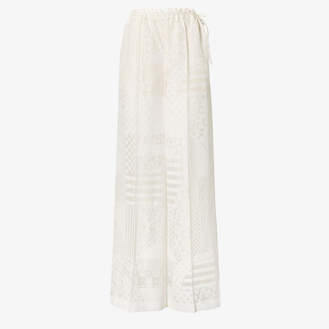 PantsWhite viscose and silk burnout pants Product Image