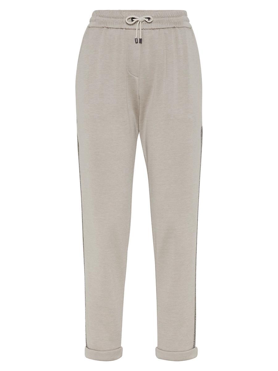 Womens Comfort Cotton and Silk Interlock Trousers Product Image