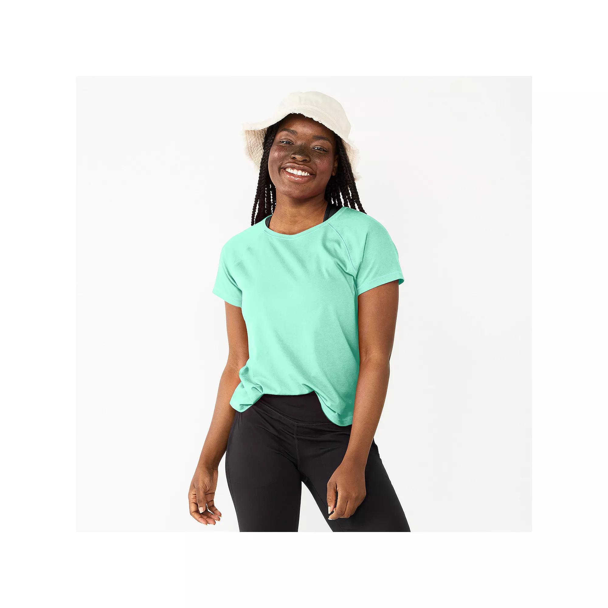 Petite Tek Gear® Core Raglan Tee, Women's, Size: Medium Petite, Behling Green Product Image