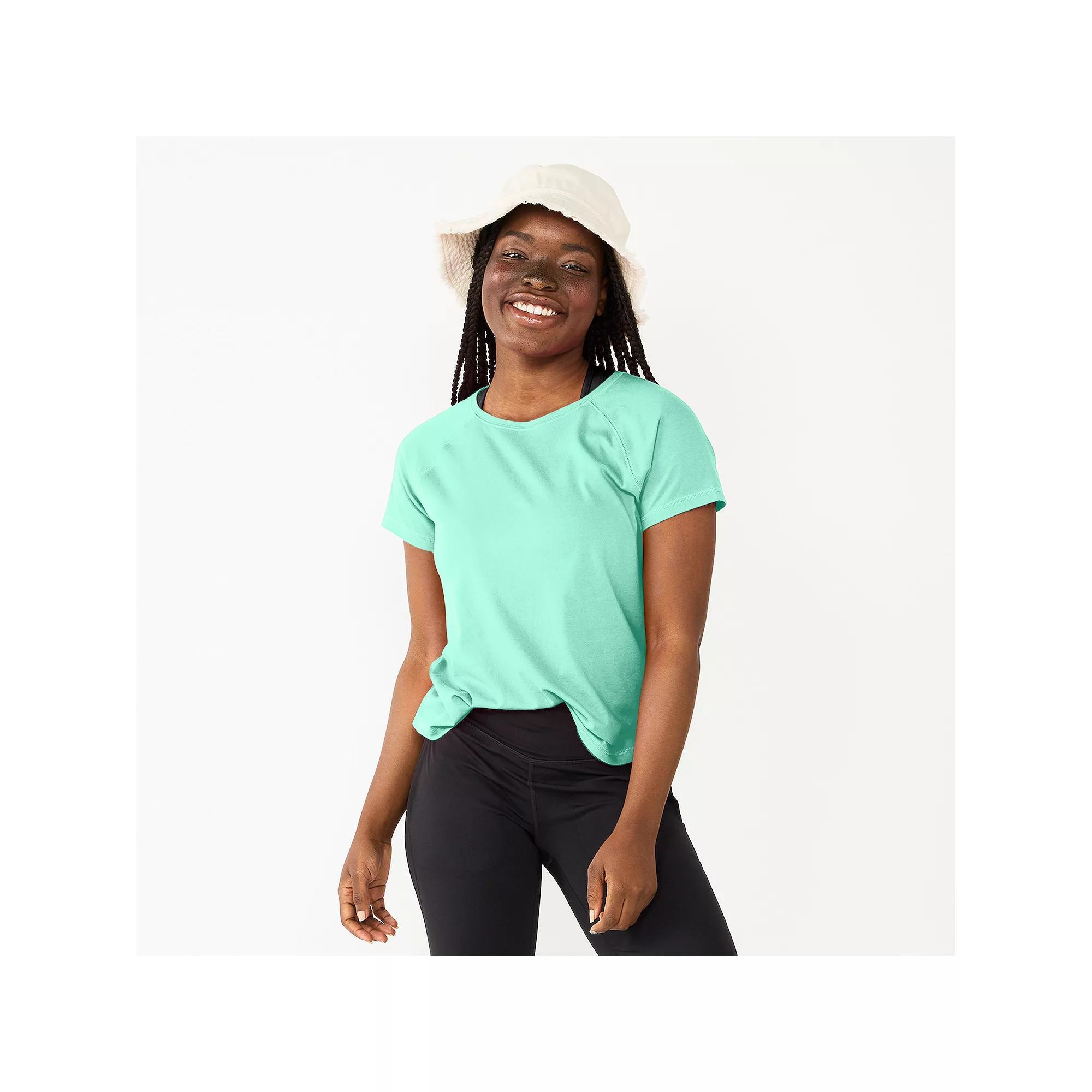 Petite Tek Gear® Core Raglan Tee, Women's, Size: Medium Petite, Behling Green Product Image