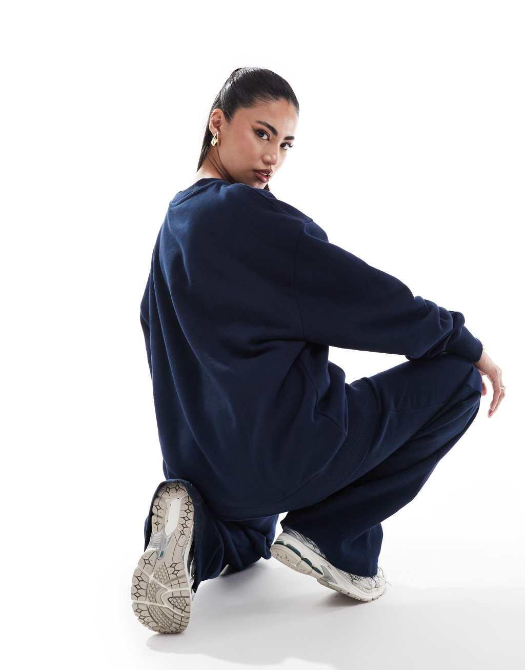 Weekend Collective oversized sweatshirt with logo in navy - part of a set Product Image