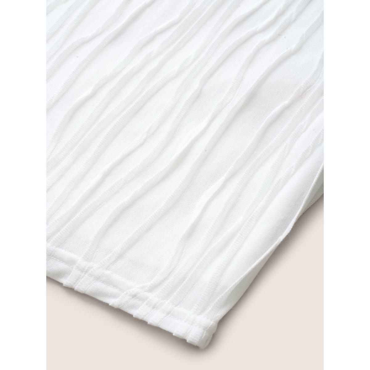 Plus Size Plain Plisse Deep V Neck Cami Top Women White Elegant Non V-neck Everyday Tank Tops Camis BloomChic 22-24/3X Product Image