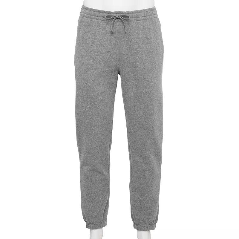 Men's Tek Gear® Ultra Soft Fleece Cinched Pants, Size: Small, Light Gray Product Image
