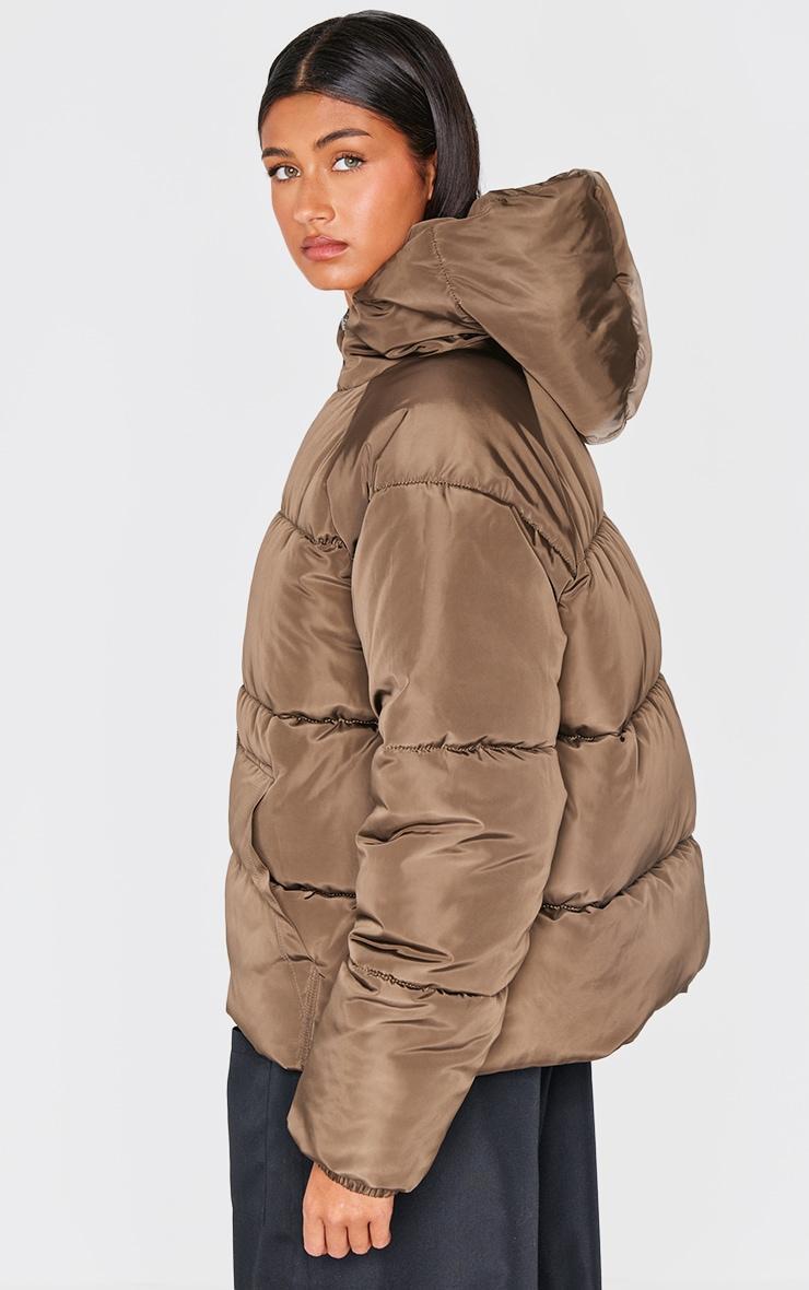  Chocolate Hooded Padded Jacket Product Image