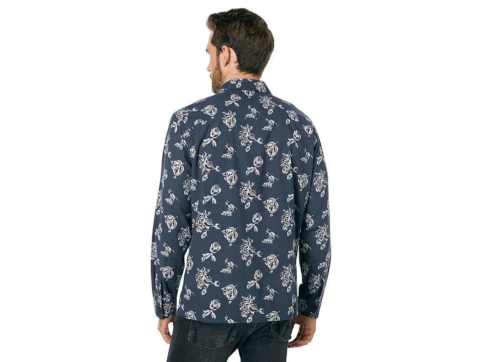 Vince Ikat Floral Print Shirt Jacket (Hematite) Men's Clothing Product Image