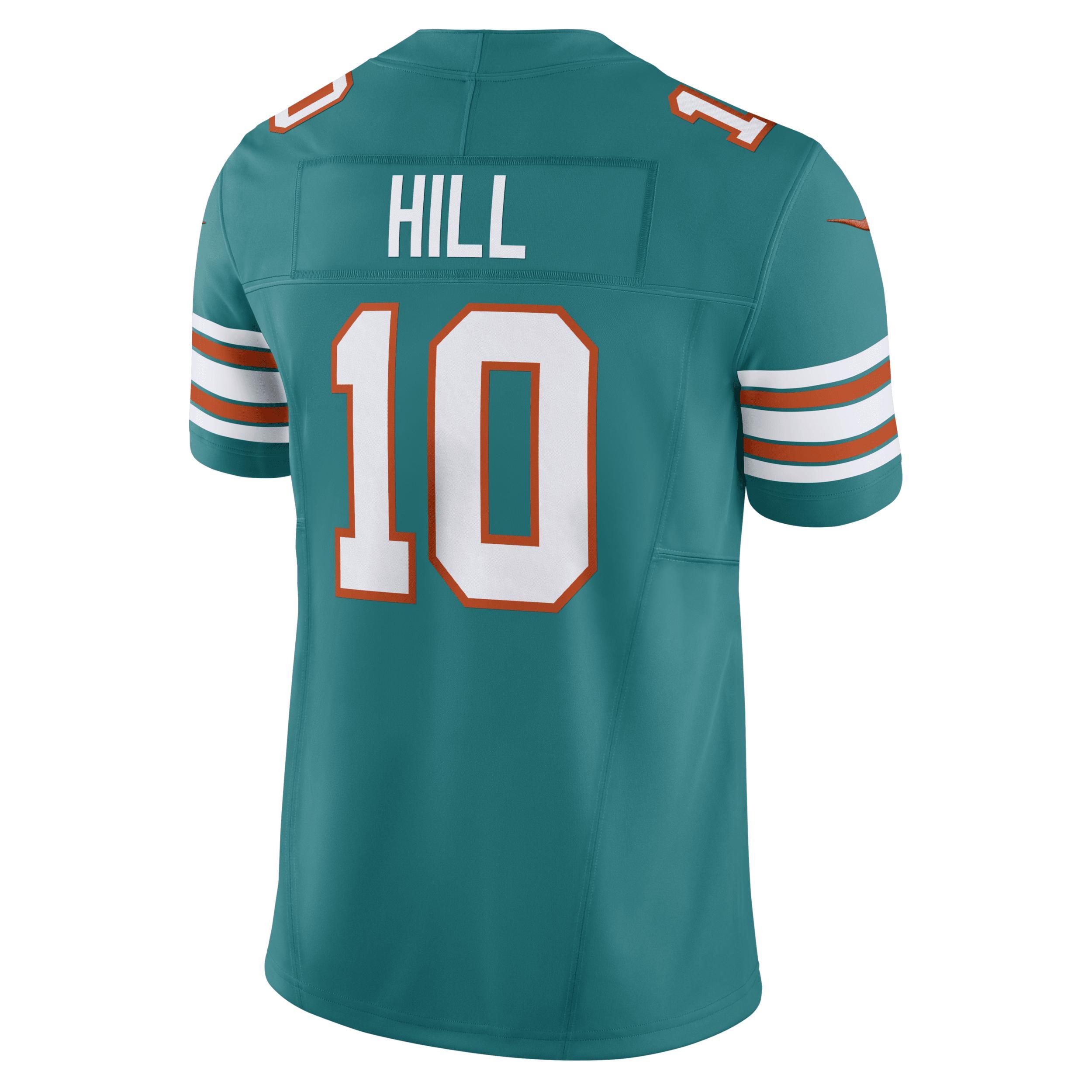 Men's Nike Tyreek Hill Aqua Miami Dolphins Alternate Vapor F.U.S.E. Limited Jersey, Size: 3XL, Turquoise A Product Image