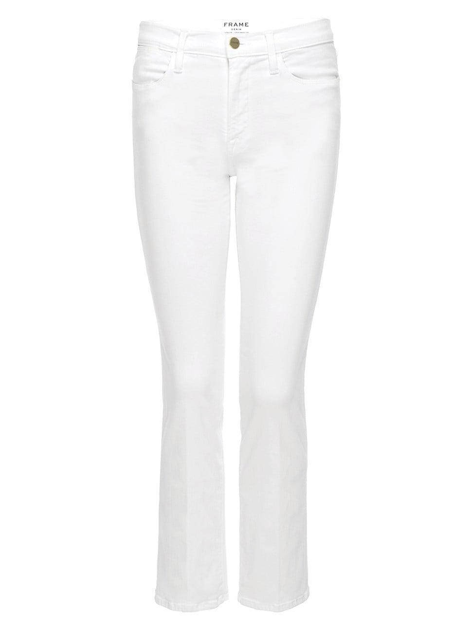 Frame Le High Rise Straight Ankle Jeans in Blanc Product Image