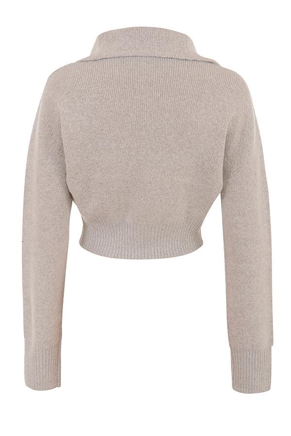 Blaise Opal Marl Knit Cropped Cardigan Product Image