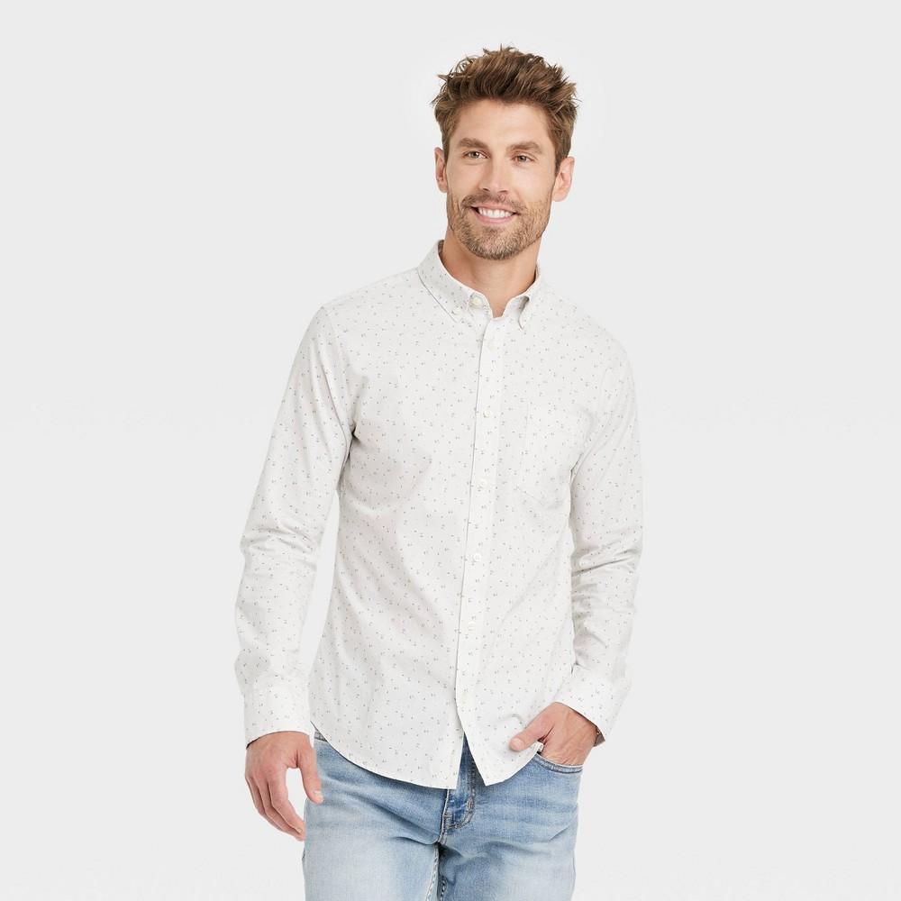 Mens Every Wear Long Sleeve Button-Down Shirt - Goodfellow & Co Olive L Product Image