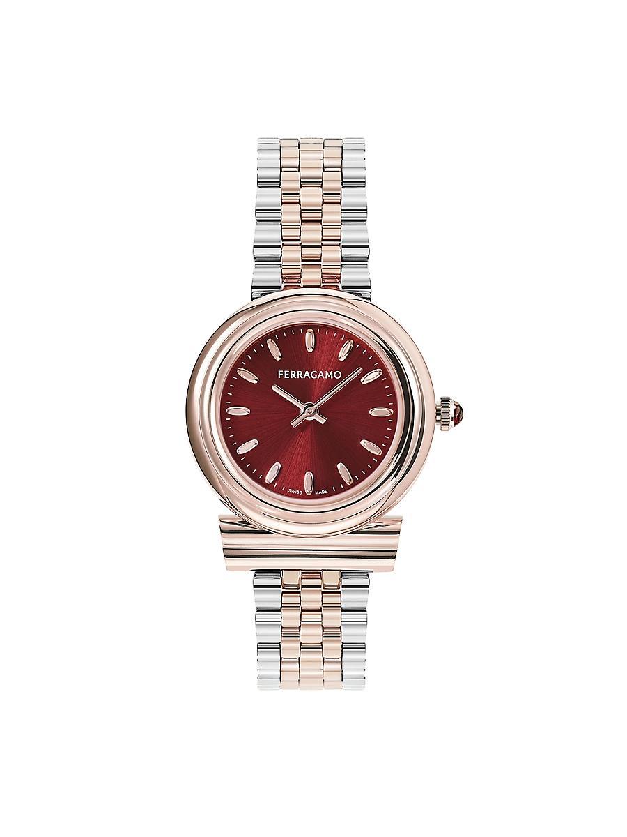 28mm Gancini Watch with Bracelet Strap, Two Tone Rose Gold Product Image