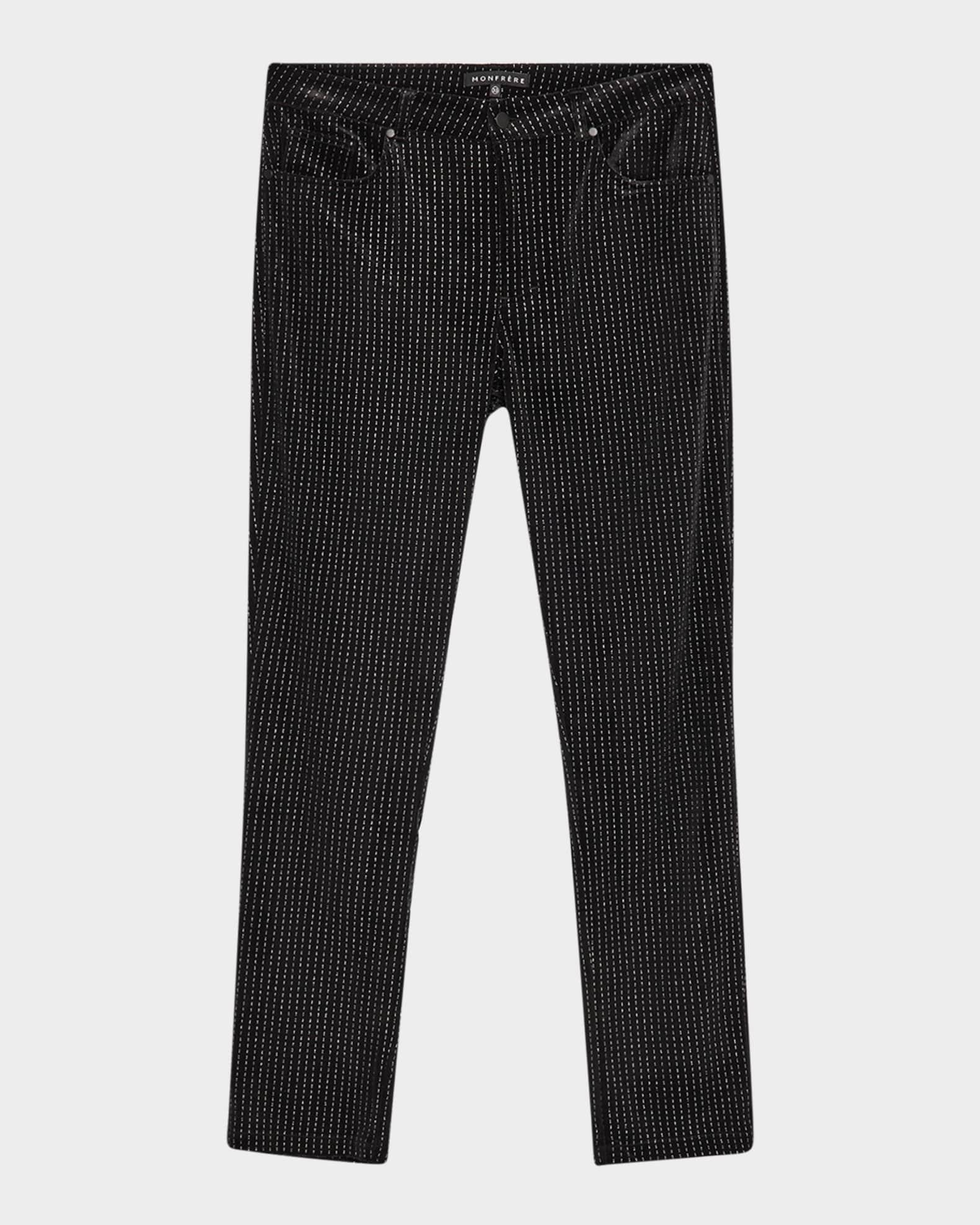 Men's Brando Black and Silver Denim Skinny Jeans Product Image