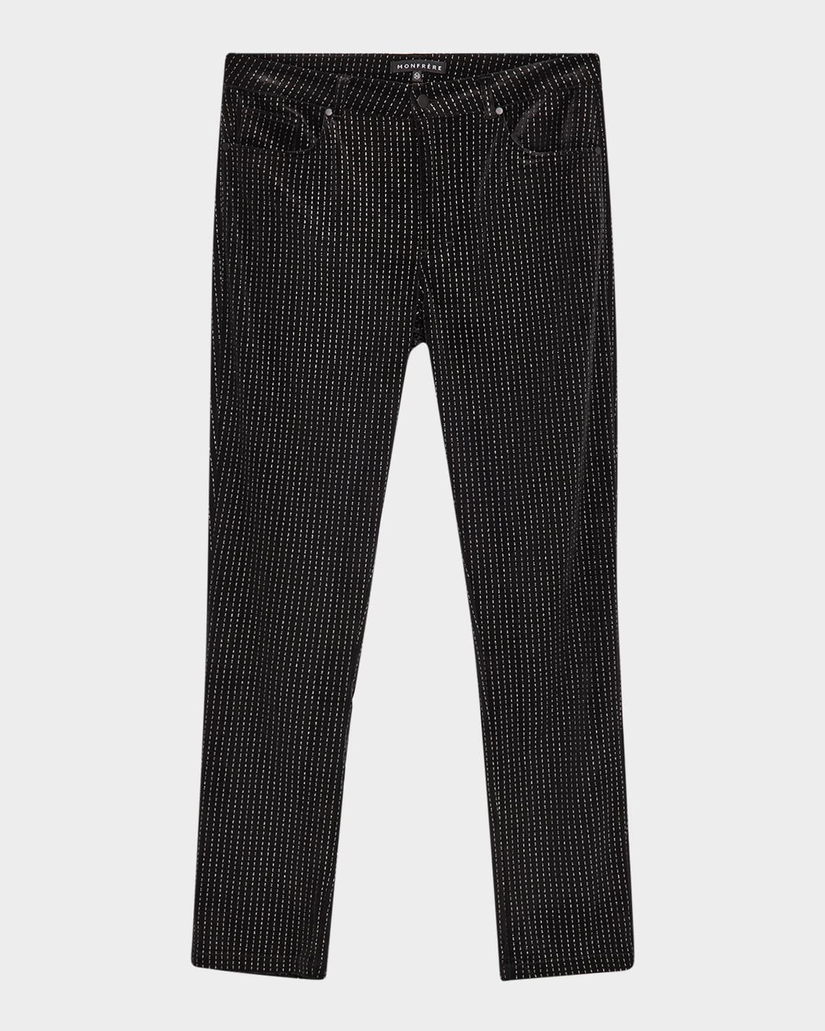 Men's Brando Black and Silver Denim Skinny Jeans Product Image