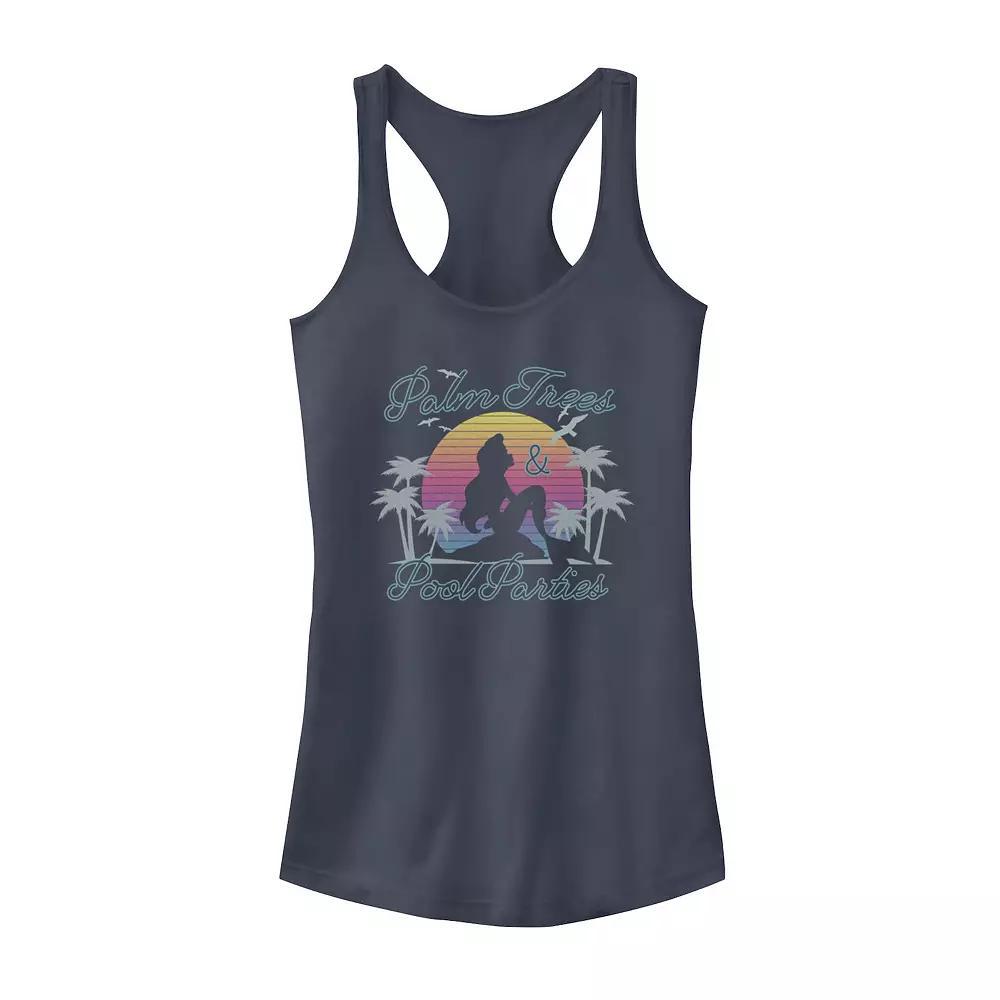 Disney's Little Mermaid Ariel Juniors' Retro Sunset Pool Parties Tank Top, Girl's, Size: Large, Blue Product Image