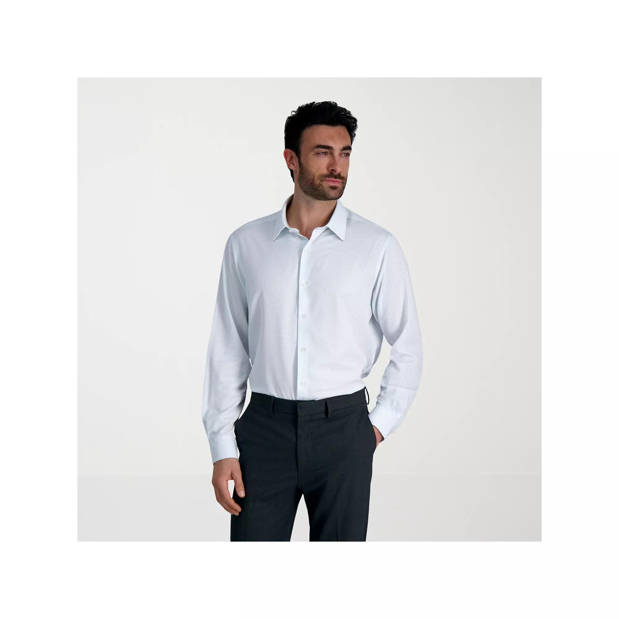 Men's Haggar® Smart Wash® Classic Fit Wrinkle Free Dress Shirt, Size: 18.5-34/35, Blue Graph Check Product Image