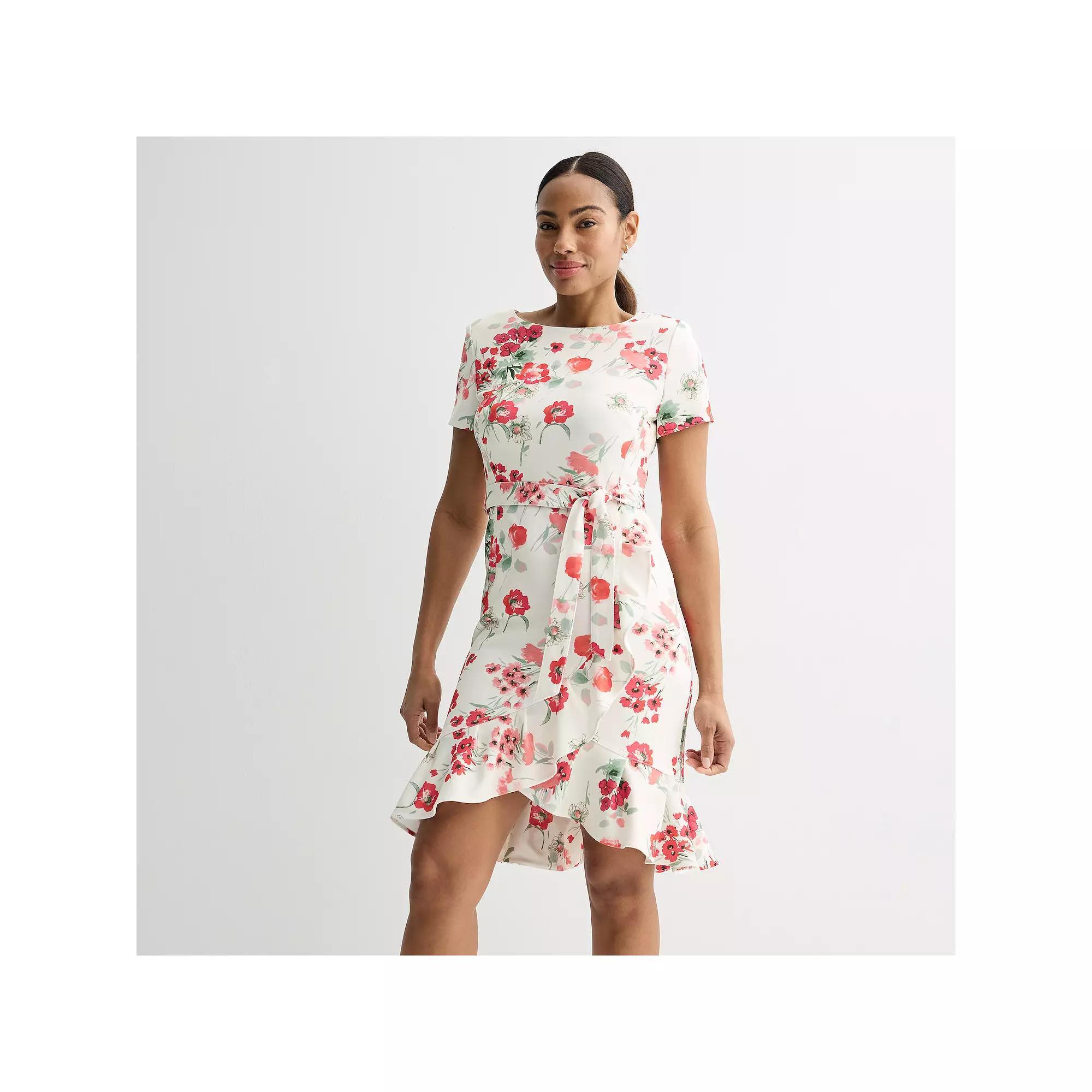 Womens Andrew Marc Flounce Hem Mini Dress Product Image