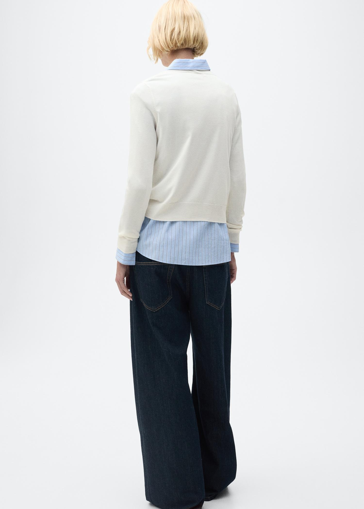 V-neck knit sweater - Women | MANGO USA Product Image