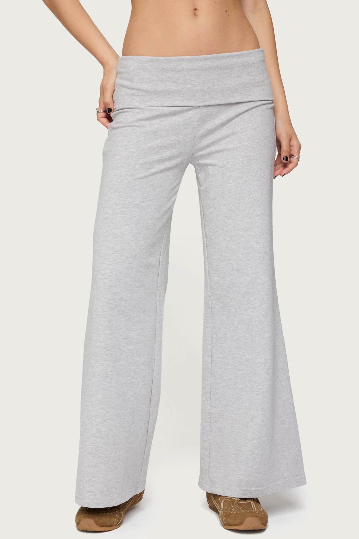 Petite Wide Leg Fold Over Pants Product Image