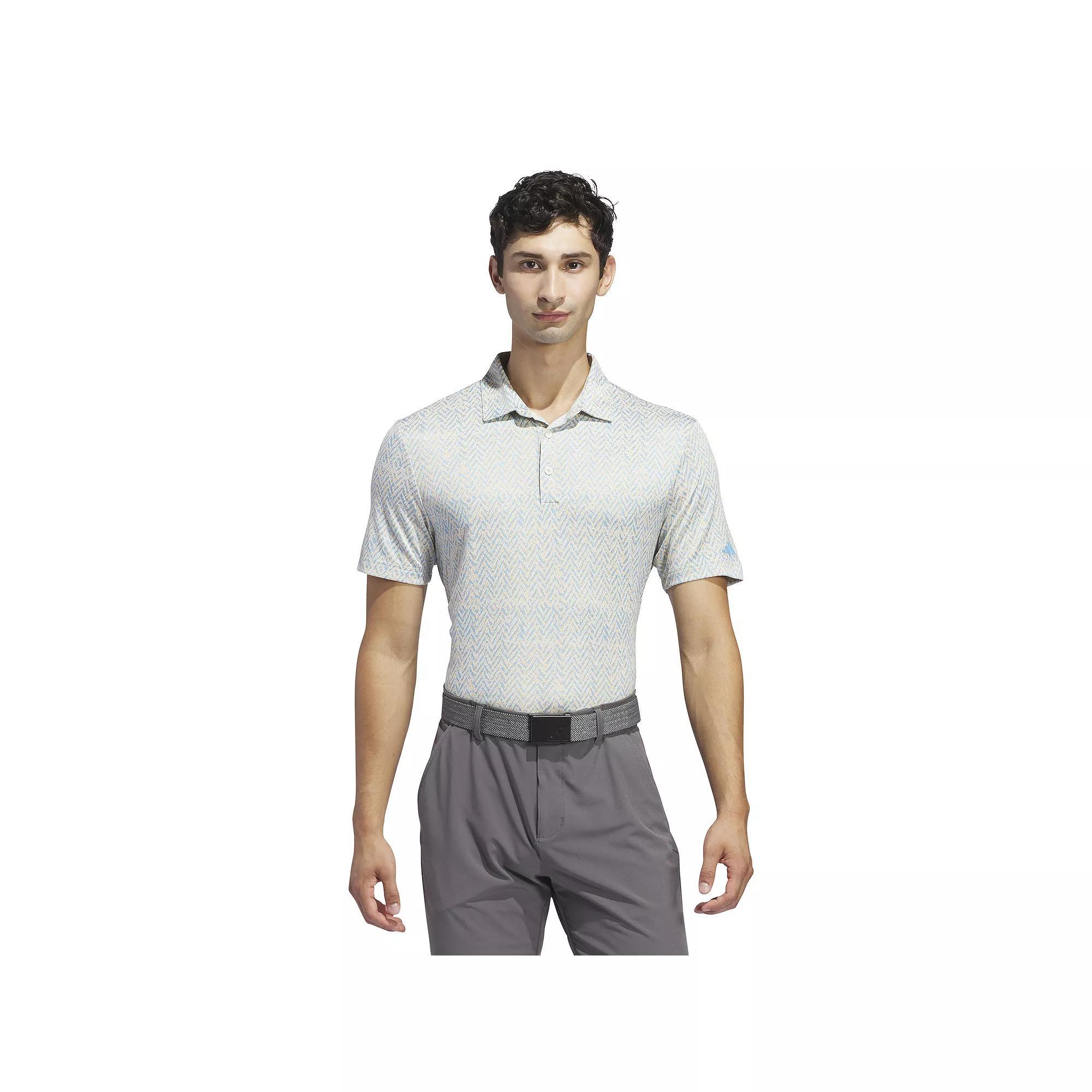 Men's adidas Ultimate365 Jacquard Golf Polo Shirt, Size: XXL, Semi Burst Blue Product Image