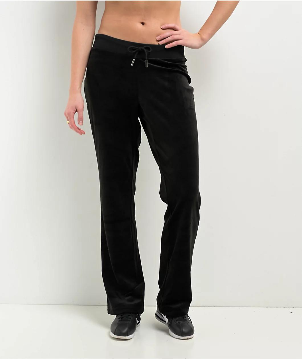 Juicy Couture OG Big Bling Licorice Velour Track Pants Product Image