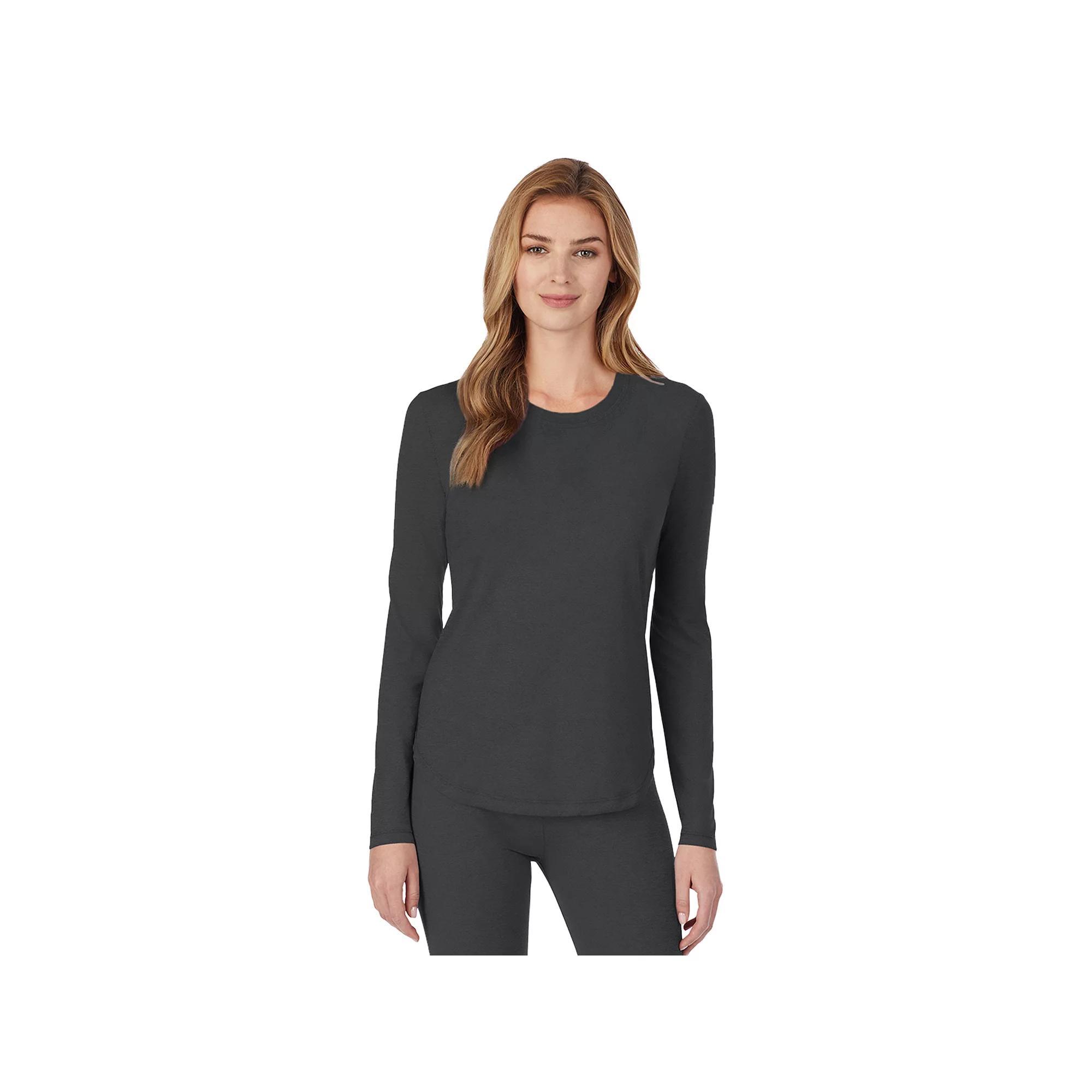 Womens Cuddl Duds Under Scrubs Crewneck Top Grey Product Image