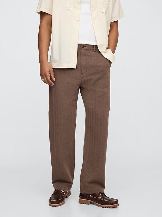 Linen-Cotton '90s Loose Pleated Khakis Product Image