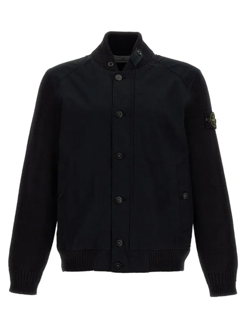 STONE ISLAND Bio Raso With Bio Alloy Light Cover Tc Bomber Jacket In Blue Product Image