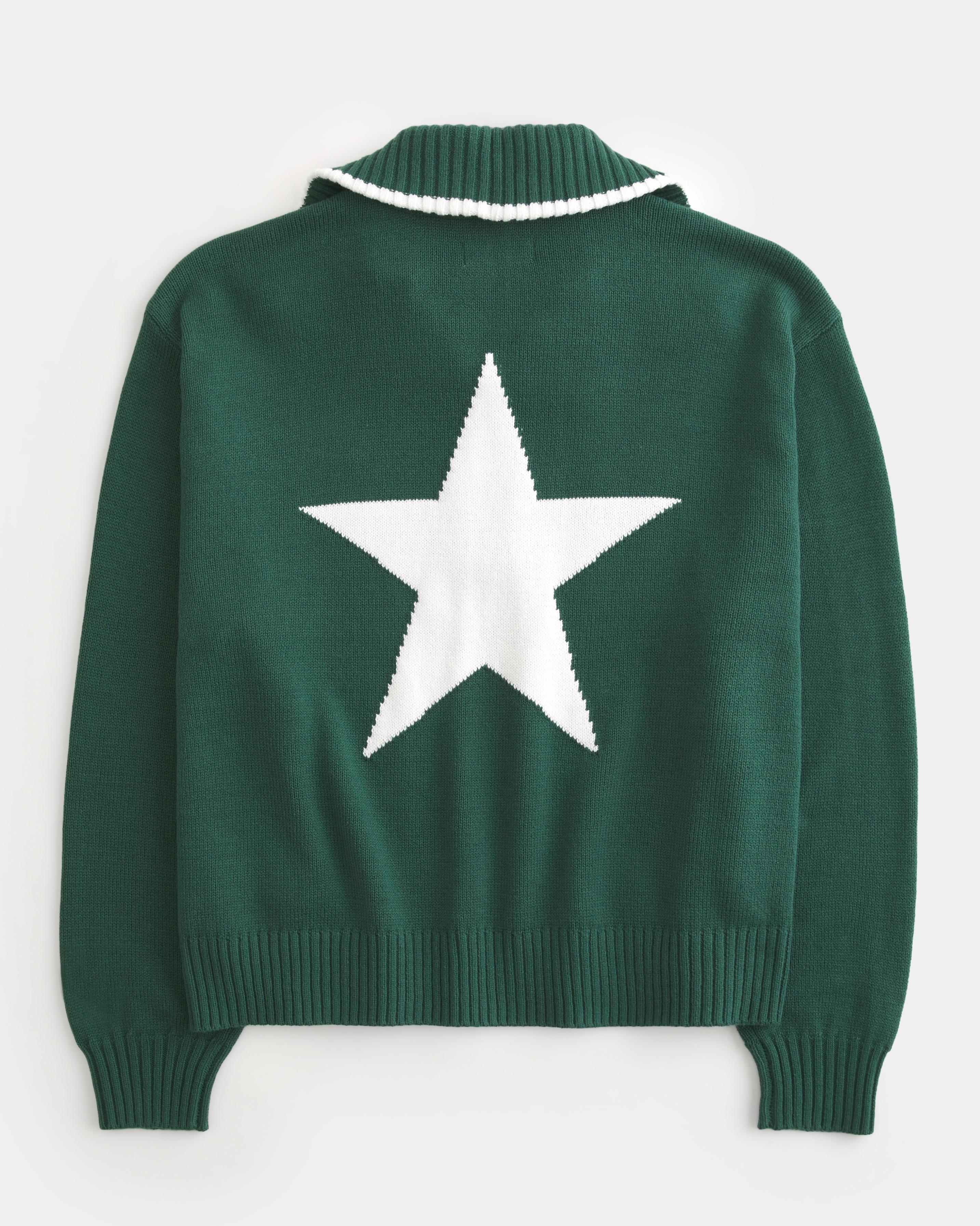 Oversized New York Graphic Half-Zip Sweater Product Image
