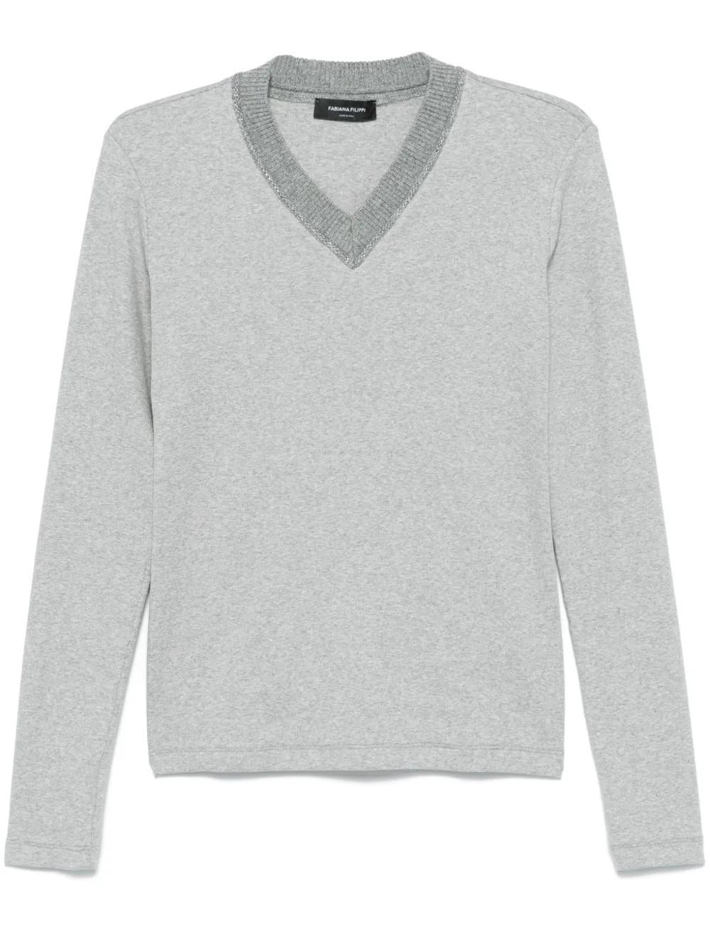 FABIANA FILIPPI Jersey T-shirt In Grey Product Image