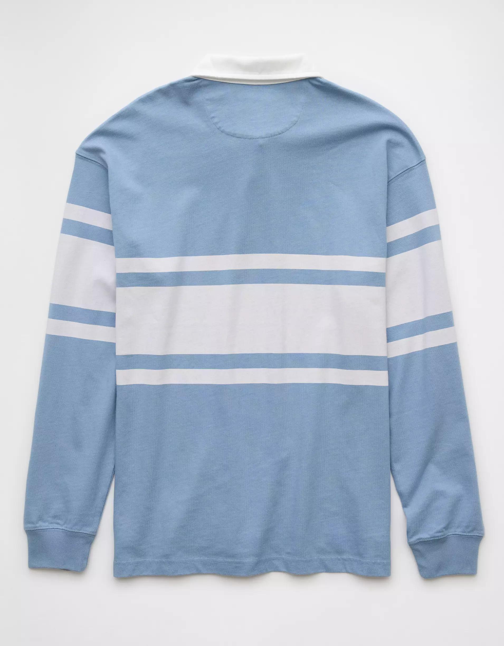AE Long-Sleeve Rugby Polo Shirt Product Image