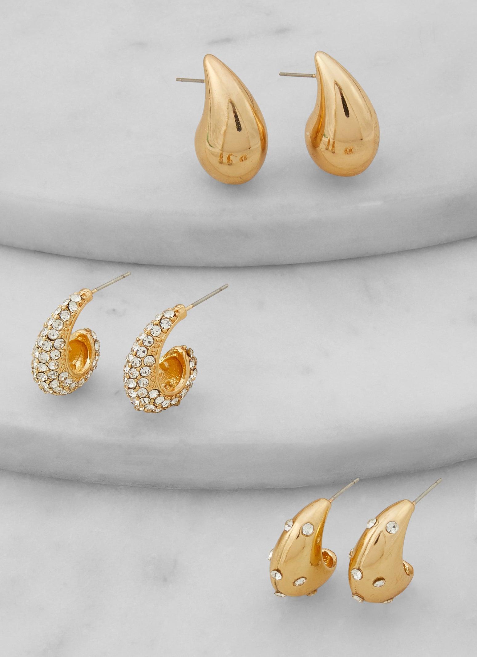 Assorted Stud and Hoop Earring Set of 6 Female Product Image