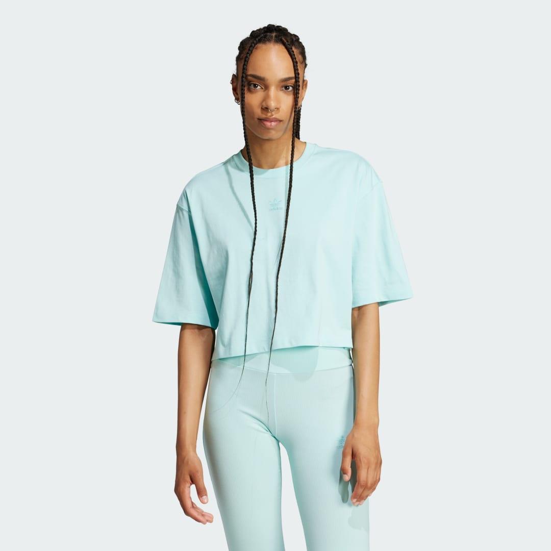 adidas Essentials Crop Tee Black 2XL Womens Product Image