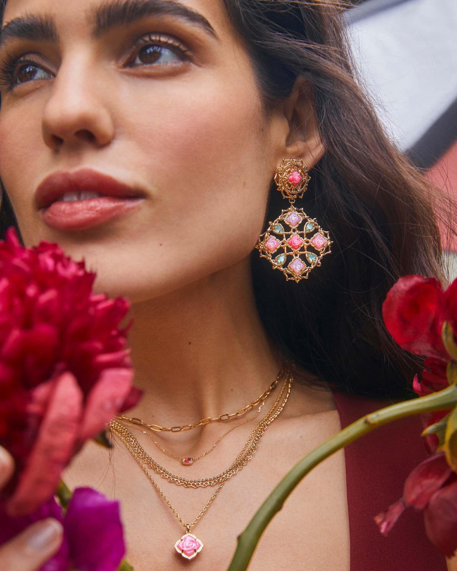 Mallory Rose Gold Statement Earrings Product Image