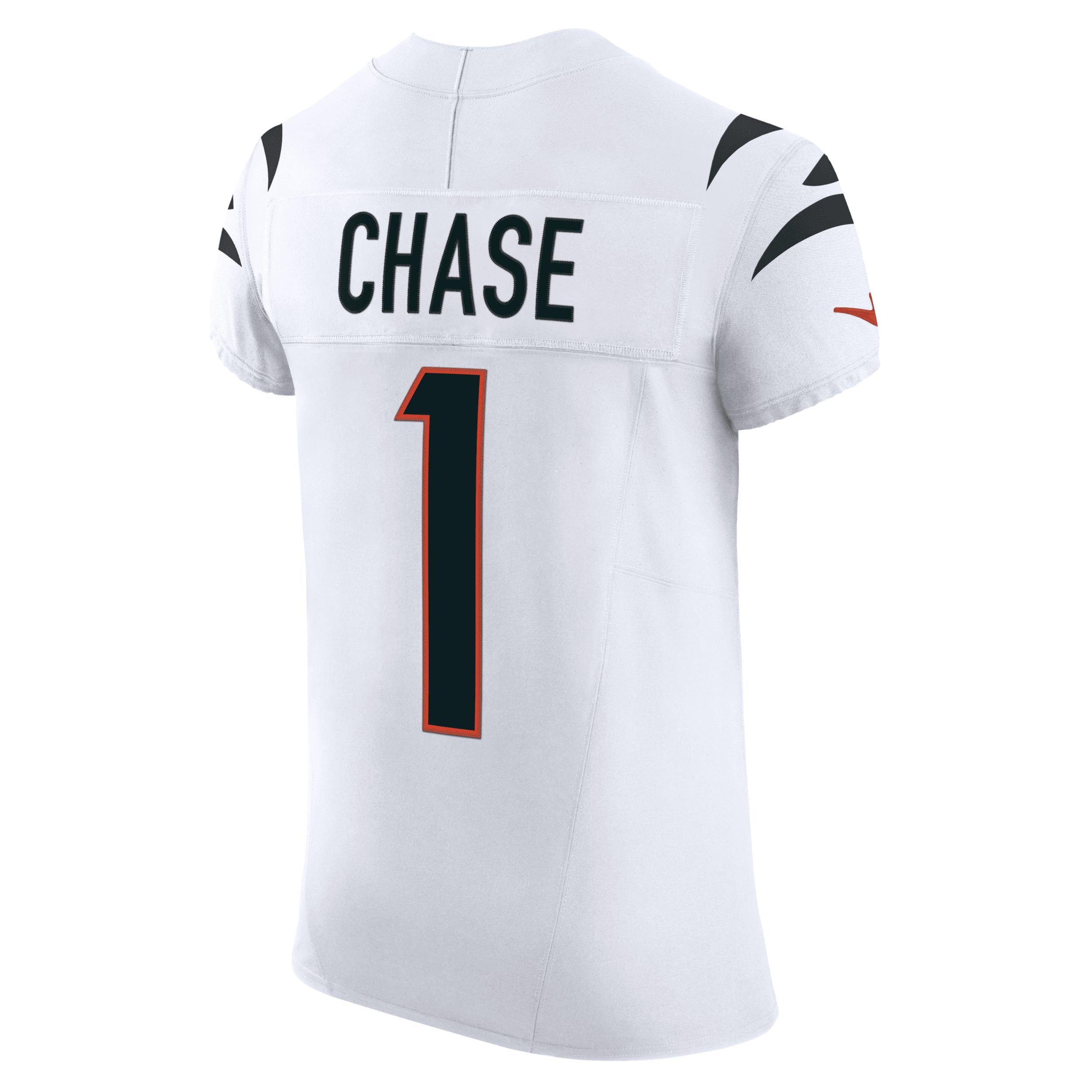 Men's Nike Ja'Marr Chase White Cincinnati Bengals  Vapor F.U.S.E. Elite Jersey, Size: 48 Product Image