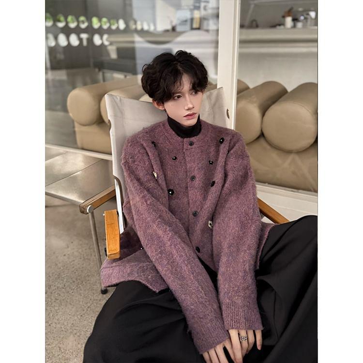 Round Neck Flower Accent Cardigan Product Image