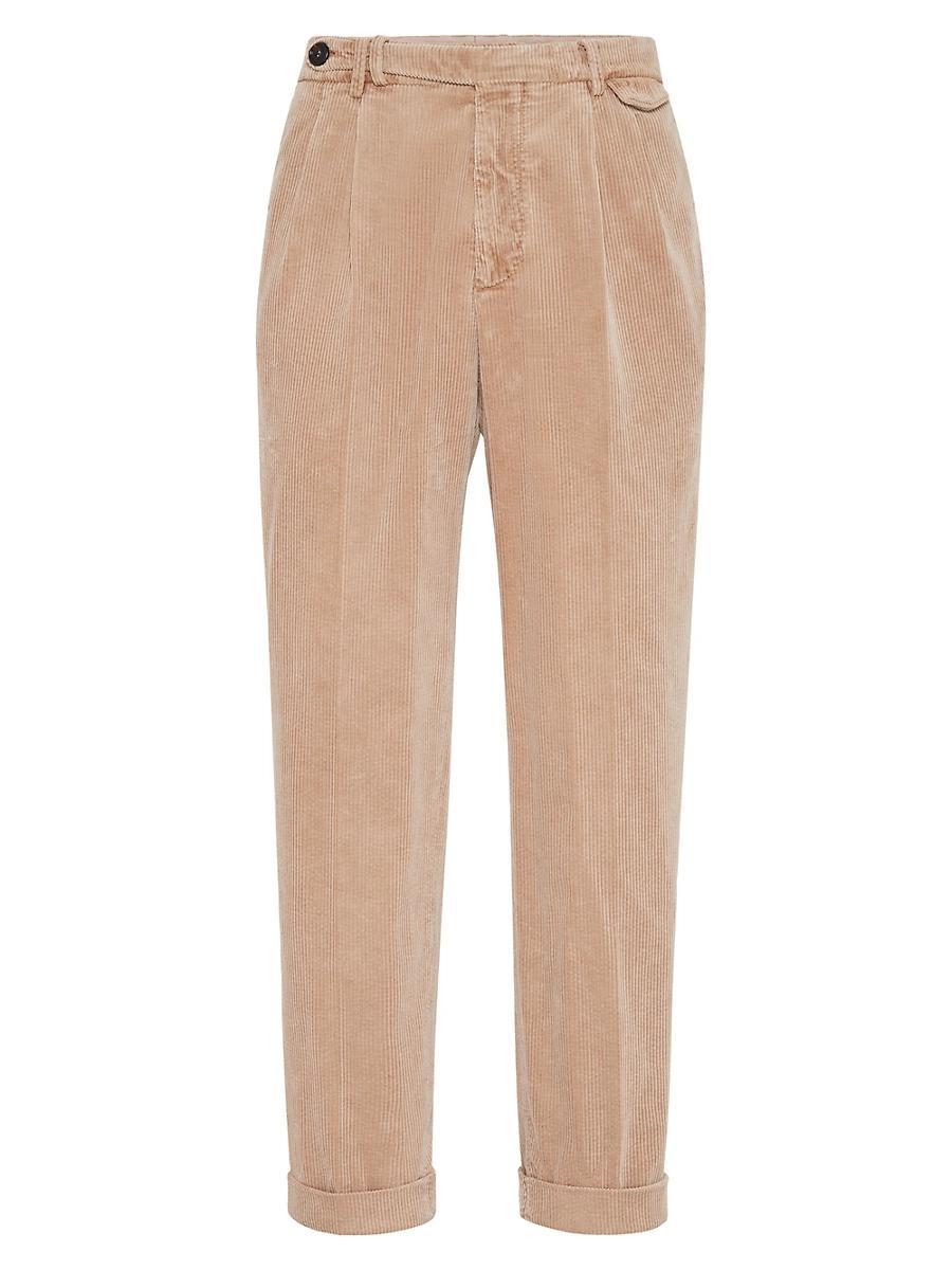 Mens Garment Dyed Leisure Fit Trousers in Cotton Corduroy Product Image