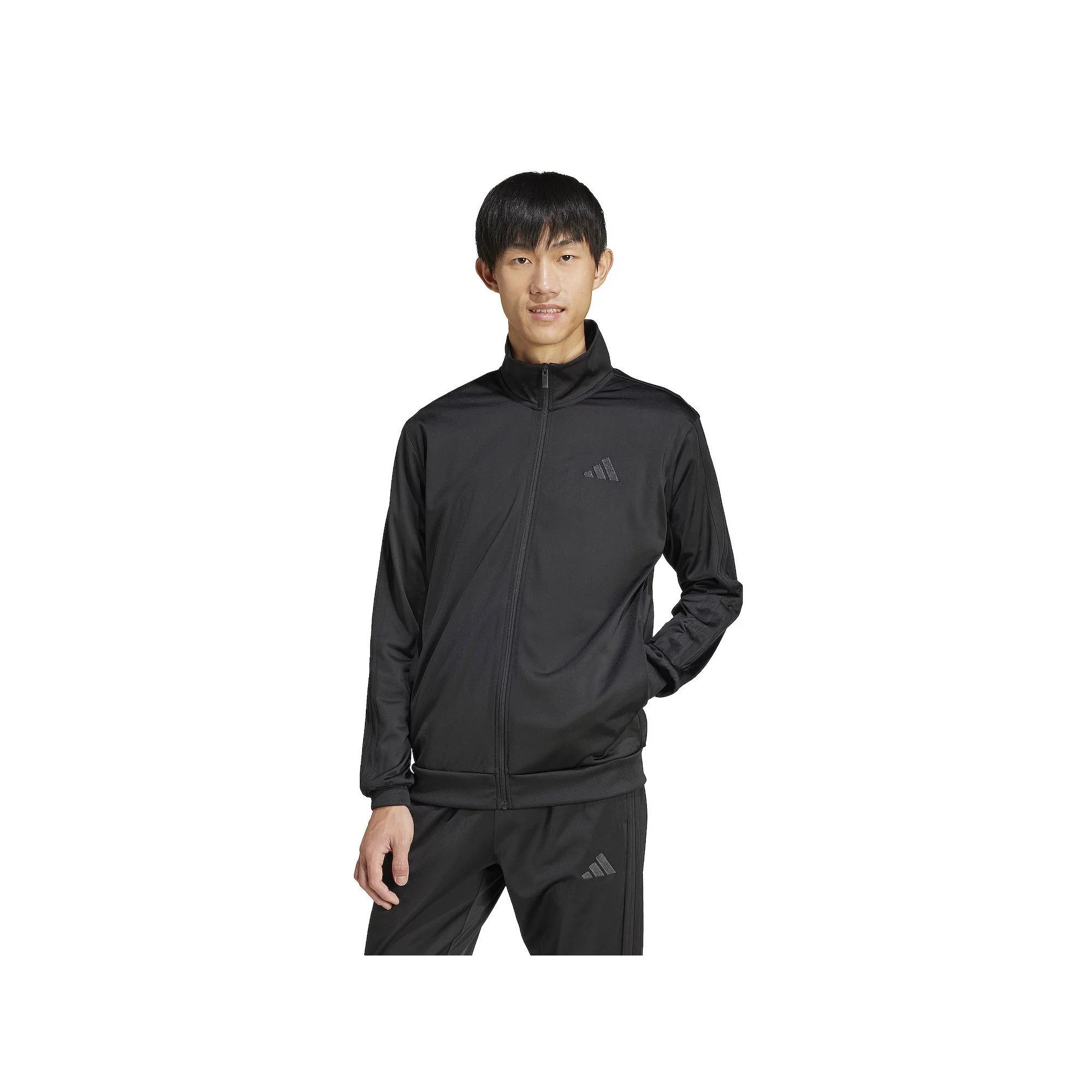Men's adidas 3-Stripes Tricot Regular Sportswear Track Jacket, Size: XXL, Black Black Product Image