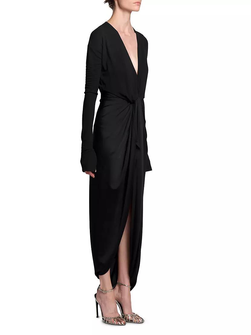 Knot-Detailed Jersey Maxi Dress Product Image