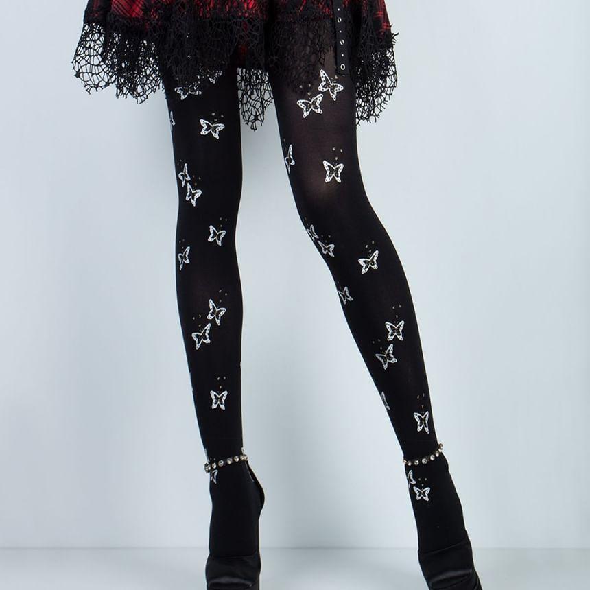 Butterfly Print Tights Product Image
