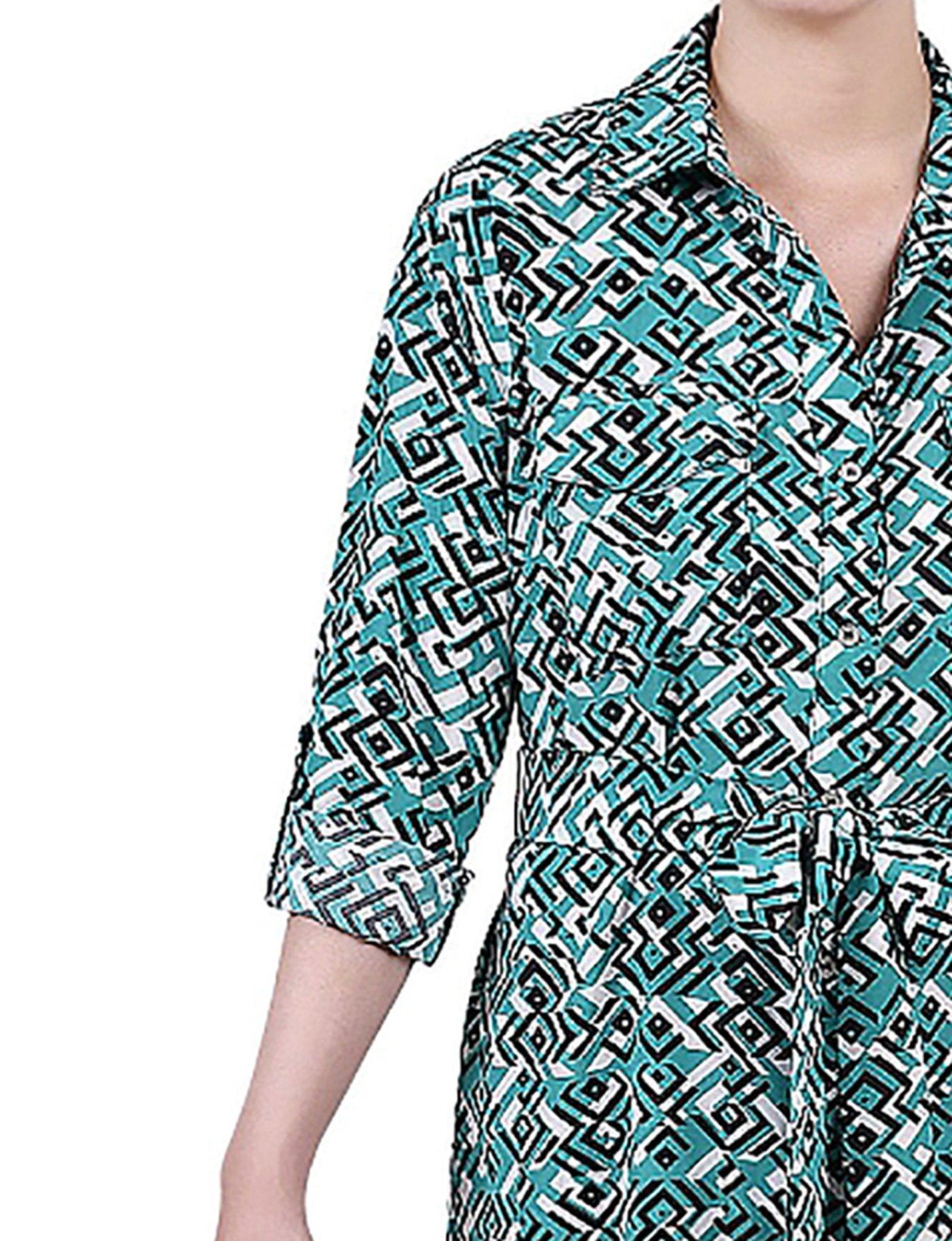 Green Diatribe 3/4 Roll Tab Sleeve Belted Shirtdress - Petite Product Image