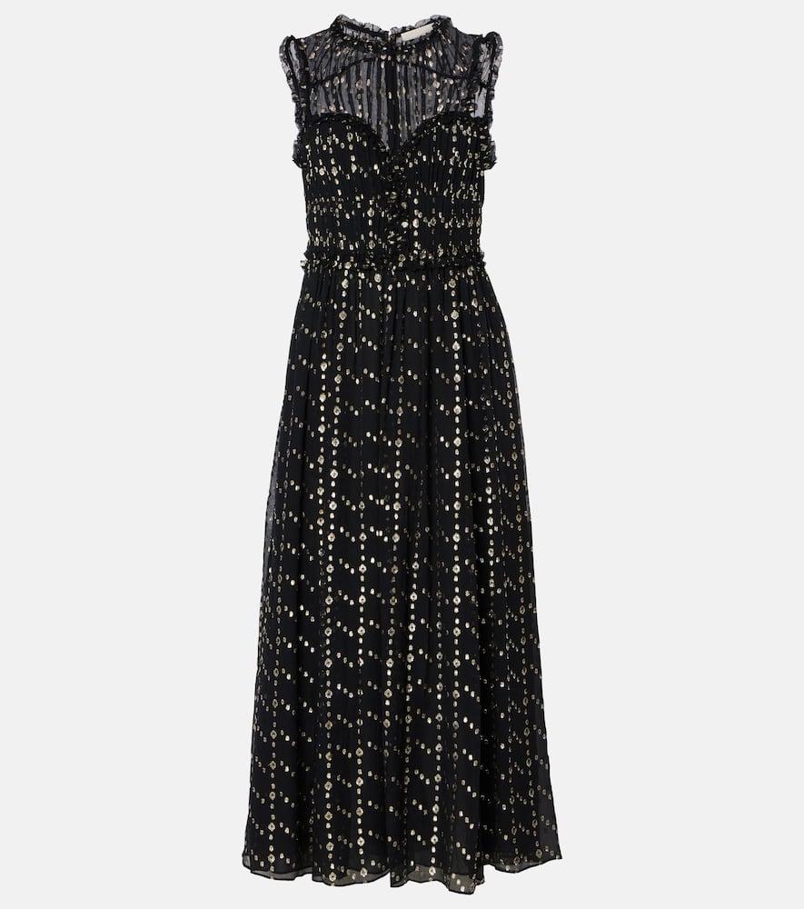 ULLA JOHNSON Kasia Paisley Ruffled Maxi Dress In Cosmos Product Image