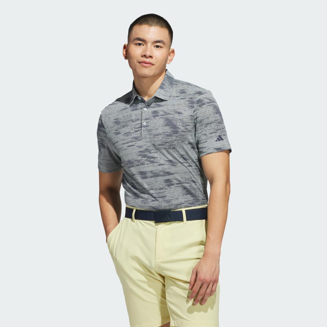 adidas Ultimate365 Textured Stripe Polo Shirt Wonder Silver M Mens Product Image