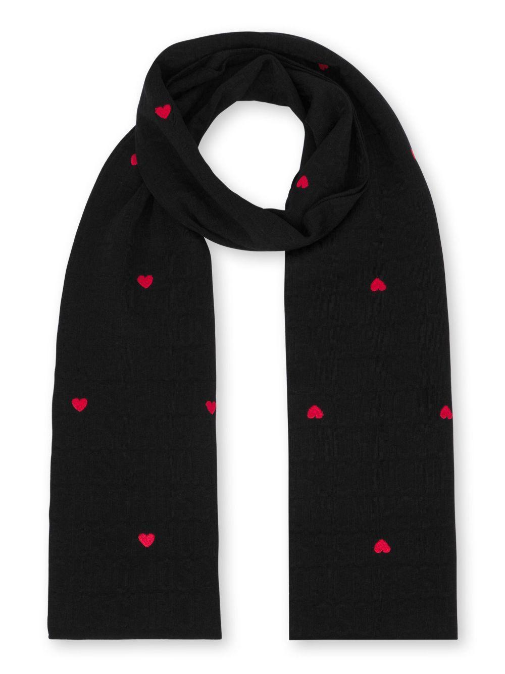 embroidered-heart knitted scarf Product Image