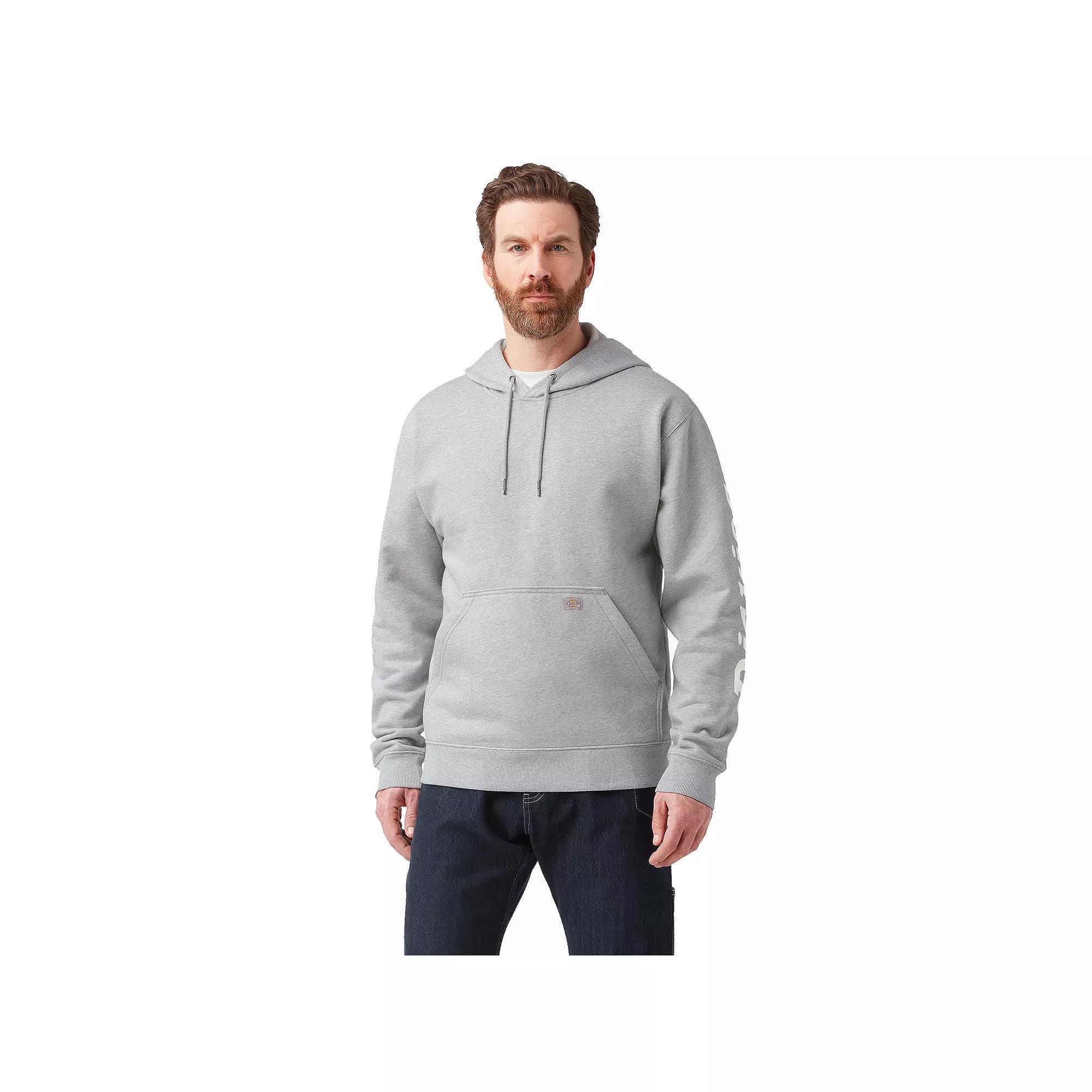 Men's Dickies Water Repellent Logo-Sleeve Hoodie, Size: Large, Grey Grey Product Image